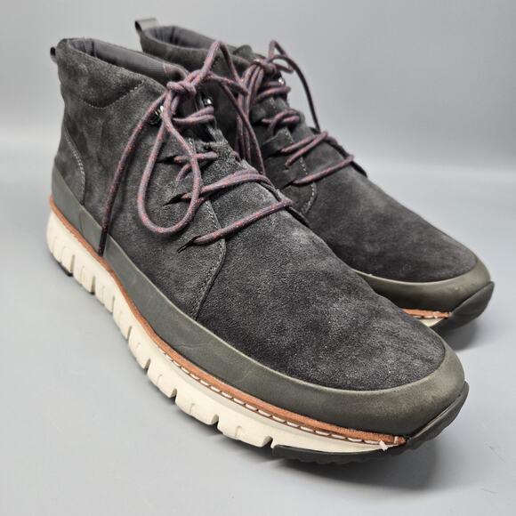 COLE HAAN GRAND SPORT RUGGED CHUKKA SUEDE BOOTS GREEN GREY SHOES MEN'S US 12 M - Picture 4 of 11